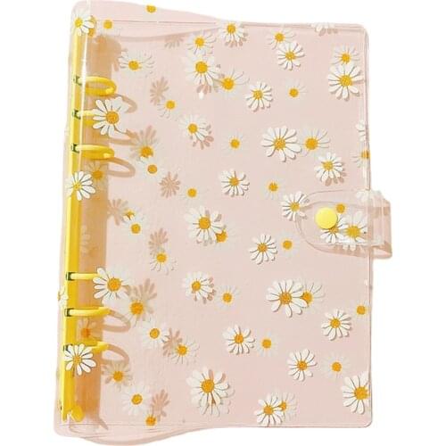 A5/A6 Daisy Loose-leaf Notebook 3 Hole PVC Transparent Binder Korea Stationery Handbook Journal Female Student School Supplies