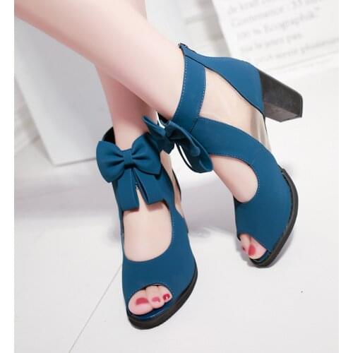 Peeptoes Block Heel Sandals for Women Chunky Heel Pumps Sexy Black High Heels Women Bow Party Fashion Vintage Wedding Shoes