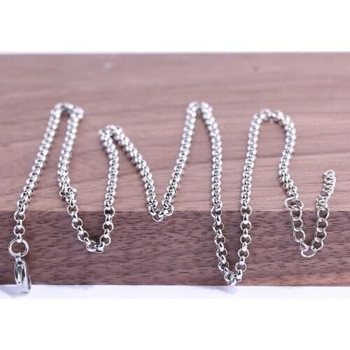 Onwear 5pcs/lot 3mm wide 60cm long stainless steel bulk necklace chains for jewelry making