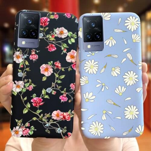 For VIVO V21 V21E 4G Case Vivo V21 5G Cover Flower Phone Capa Silicone Back Cover For Vivo V21 V 21 21e TPU Bumper Shell Bags