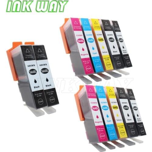 INK WAY 5C 12 PCS Compatible Ink Cartridges Replacement for hp 564 for or HP Photosmart 7510,7520(CZ045A), B109a, B109n, B110a