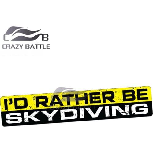Crazy Battle 13cm x 3cm Car Styling SKYDIVING Car Stickers Vinyl JDM Bumper Trunk Truck Windshield Bumper Windows Fine Decal