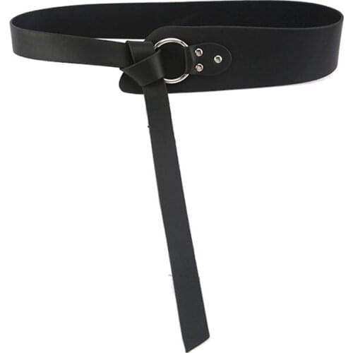 Women Knot Long Pu Leather corset Belts female wide Soft black Cummerbunds Strap Ladies Wedding Dress Waistband coat Accessories