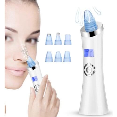 Electric Blackhead Removal Device Facial Acne Comedo Extractor For Women And Men 6 Sucktion Heads 5 Sucktion Levels Led Display