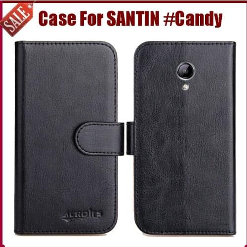 Hot Sale! SANTIN #Candy Case New Arrival 6 Colors High Quality Flip Leather Protective Cover For SANTIN #Candy Case