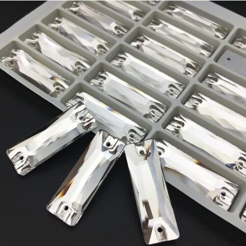 Cosmic Baguette Crystal Clear Color Sew On Stones Glass Rhinestones Flatback Rhinestones Sewing Rhinestone Stones For Clothes