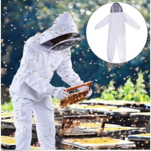 Full Body Protection Beekeeping Suit Cotton Beekeeper Costume Safty Veil Hood Hat Clothes Suit Beekeepers Bee Suit WJ901