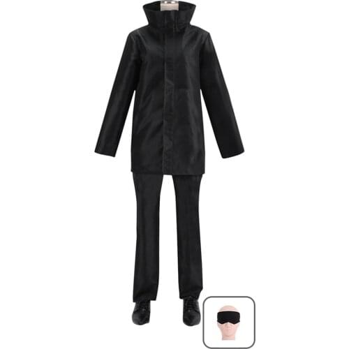 Fast Shipping Anime Cosplay Jujutsu Kaisen Cosplay Gojo Satoru Costume Black School Uniform Suit Girl Christmas Gift for Boy