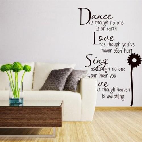 Creative Fashion English Text Dance Love Singing Art Wall Stickers For Children Room Living Room Bedroom Home Decoration