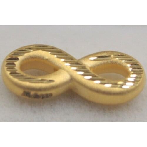 Pure 24k Yellow Gold Pendant / 3D Hard Infinite Love For Women Gift Appro 0.85g Pendant for Female Red Rope Lucky Beads