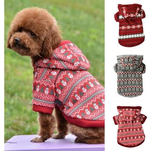 Dog Hooded Jackets Fashion Puppy Knitted Sweatshirts Pet Dogs Sweater Coats Winter Warm Dogs Clothes Pets Costumes
