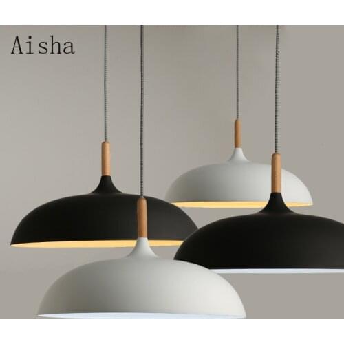 Minimalist Modern Pendant Lamps E27 Wood & Aluminum Lampshade Hanging & Pendant Lights 110V 220v for Art Fashion Decor Luminaire