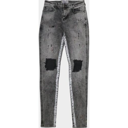 SikSilk Gray Washed Knee Mens Jeans