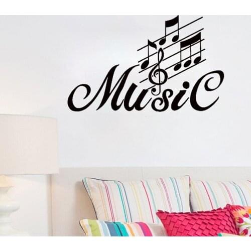 Music Note Wall Sticker Home Decor Vinyl Art Murals Kids Children Room Decoration Nursery Wall Decals Wallpaper Poster