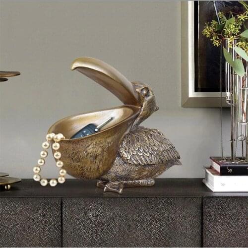 Nordic Jewelry Key Storage Box Resin Big Bird Crafts Decoration Home Bedroom Livingroom Table Toucan Ornaments Office Decoration