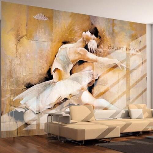 Custom Any Size 3D Wallpaper Murals European Style Abstract Art Wall Painting Ballet Girl Living Room Bedroom Mural Wallpaper