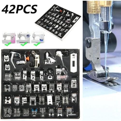 42pcs Sewing Machine Foot Presser Braiding Blind Stitch Darning Presser Feet Kit Suit Sewing Kit Combination Sewing Machine Part