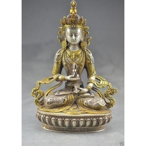 Elaborate Chinese Tibetan Buddhism Bodhisattva Guan Yin Kwan yin Buddha Statue