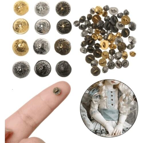 5 Pcs 4/5/6mm Mini Buckles Doll Buttons Belt Buckle DIY Doll Clothes Pattern Decoration Dollhoues Miniature Dolls Accessories