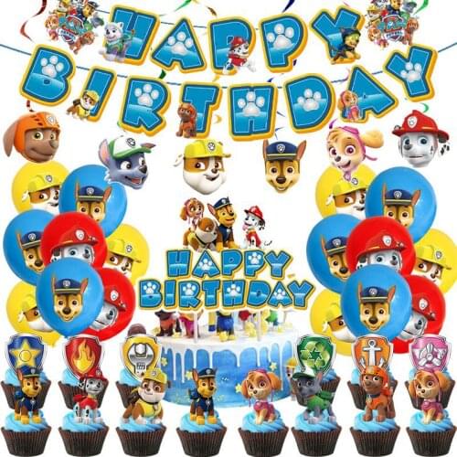 Chasing Marshall Paw Patrol Aluminum Foil Balloon Sky rubble latex cartoon Decorative balloons Childrens birthday party gifts