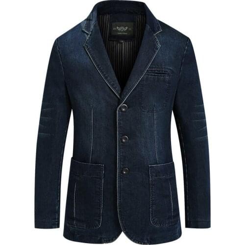 SRTM 2019 Fashion Mens Jeans Blue Dark Blue Slim Outerwear Male Brand Spring and Autumn Windbreaker Jacket Blazer