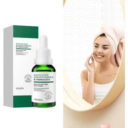Aloe Salicylic Acid Acne Treatment Serum Oil Control Shrink Pore Hyaluronic Moisturizing Brighten Improve Roughness Face Essence