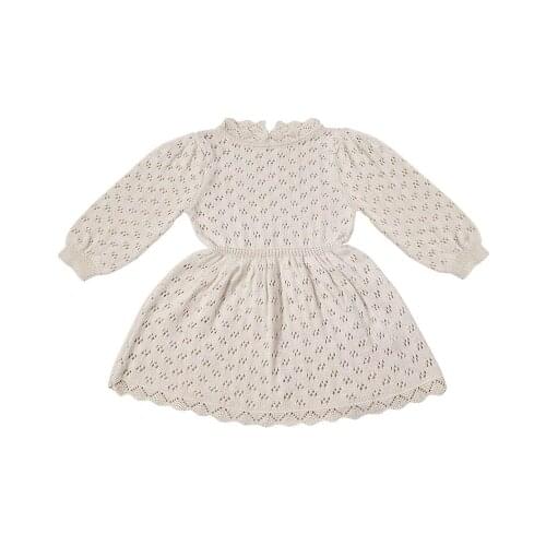 Baby Girls Knitting Dresses Toddler Girl Winter Knit Dress Beautiful Vintage Style Child Full Sleeve Kniting Dress