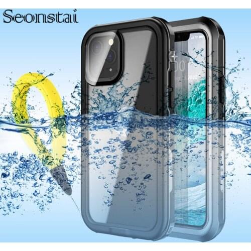 IP68 Waterproof Phone Case For iPhone 12 11 Pro Max Clear Silicone Snowproof Shell for iPhone 12 mini 11 12 Pro Shockproof Cover