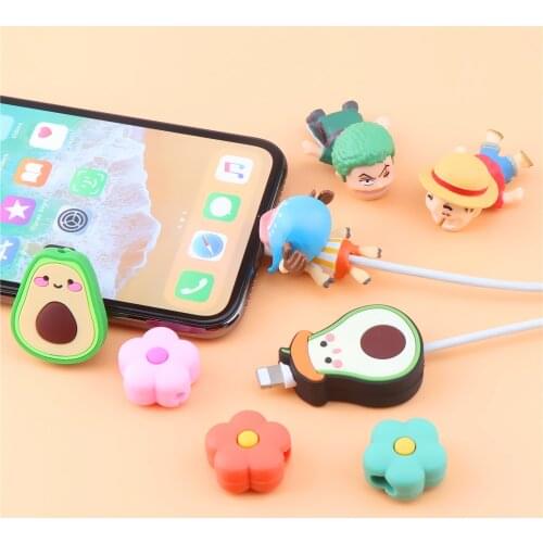 1PCS Anime Cartoon Cable Protector Cute Animal Organizer Holder Data Line Cord Protective Cable Winder Cover For iPhone11PRO X