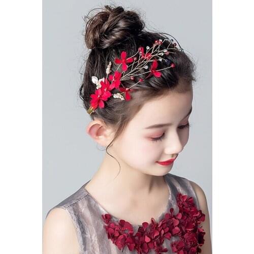 Crystal Wedding Hair Accessories Girls Headband Simulated Flower Bridal Vine Hairbands Crown Headpiece Bride Womens Jewelry