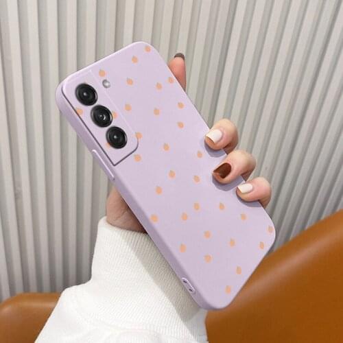 Little Cherry Liquid Silicone Case For Samsung Galaxy S21 S20 FE S10 S9 Ultra Plus S10e Note 20 ultra 10 9 Plus Soft Phone Cover