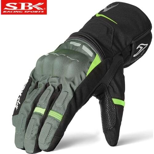 Winter Warm Motorcycle Riding Gloves Velvet knight Full Finger Windproof Leather Motorbike Glove Water repellent Touch Screen