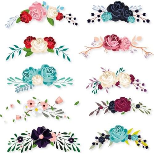 10 pieces / lot iron on patches stripes for clothes application of one another flower patch stripes for clothing applique toppe