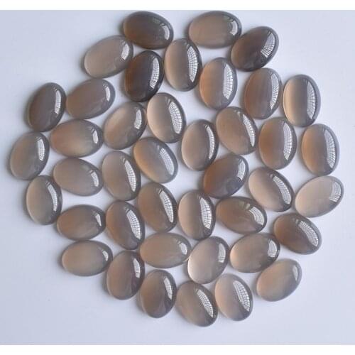 2020 Fashion top quality natural grey onyx Oval CAB CABOCHON stones 10x14mm beads for jewelry making wholesale 50pcs/lot free