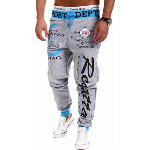 2021 Men Letter Printing Long Cotton Casual Pants Fitness Sports Running Sportswear Sportswear Fitness Fashion Pants