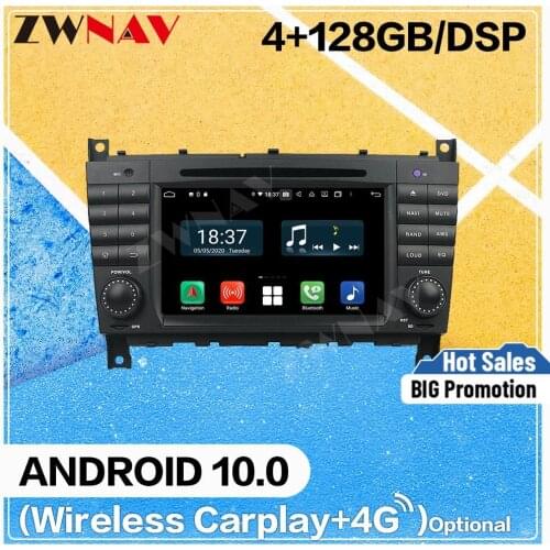 4+128G Carplay Android 10 Screen DVD Player for BENZ C-Class W203 2004 2005 2006 2007 GPS NAVI Auto Radio Audio Stereo Head Unit
