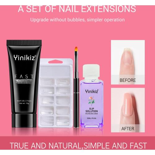 Yinikiz Acrylic Solution Uv/led Builder Gel Polish for Nail Art Design Poly Nail Gel Extension Nail Kit All for Manicure Set