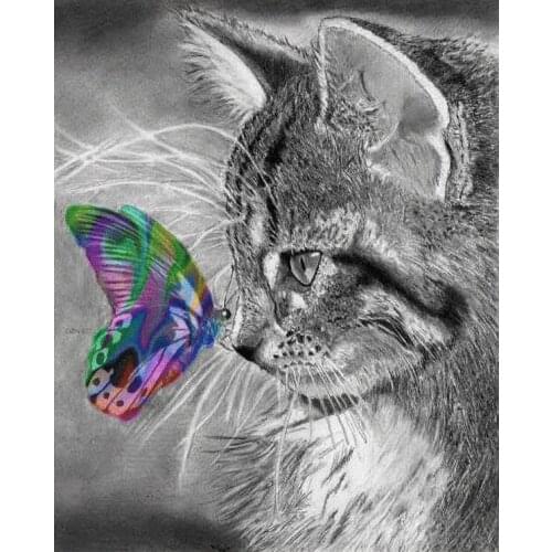 Love.Thanks Animal Diamond Embroidery Pet Cat Diamond Painting Full Embroidery Kit Diamond Painting Full Round