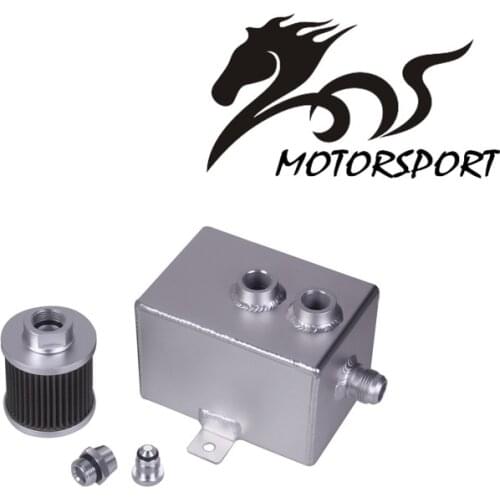 2L Aluminum oil catch can with breather & drain tap 2LT baffled Square Fuel Tank Oil Can Oil Tank