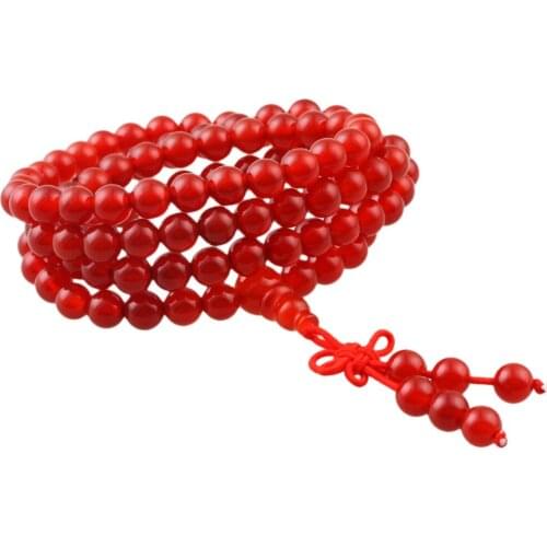 SUNYIK Carnelian 6mm Buddhist Buddha Meditation 108 Prayer Bead Mala Bracelet/Necklace