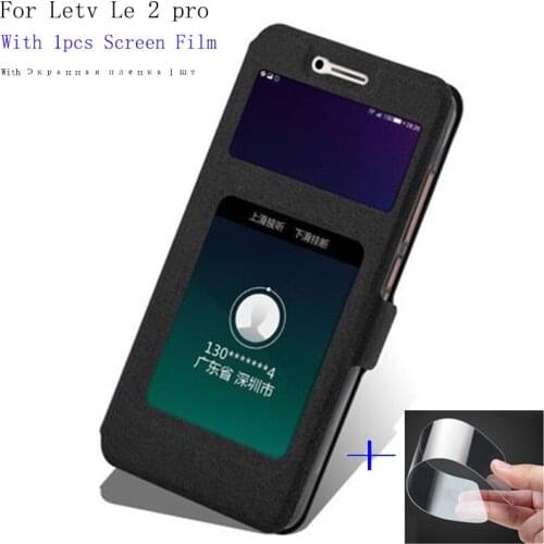 2pcs For Letv Leeco Le 2 pro 2pro Case Cover Flip PU Leather With Smart View Window Protection Shell Le2pro Le2 pro Phone cases