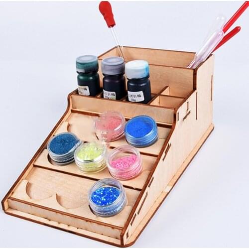 Wooden Epoxy Tools Storage Stand Holder Paints Bottle Rack Organizer for Hobbies #4