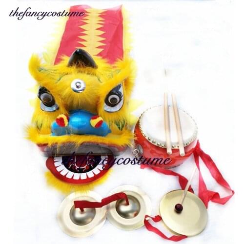 2-5age common Kid Lion Dance gong Drum Mascot Costume 10inch Cartoon Props Sub Play Parade Outfit Sport Traditional