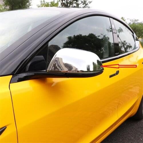For Tesla Model 3 2017 2018 2019 Chrome Side Wing Door Rearview Mirror Protect Frame Cover Trims Car Accessories