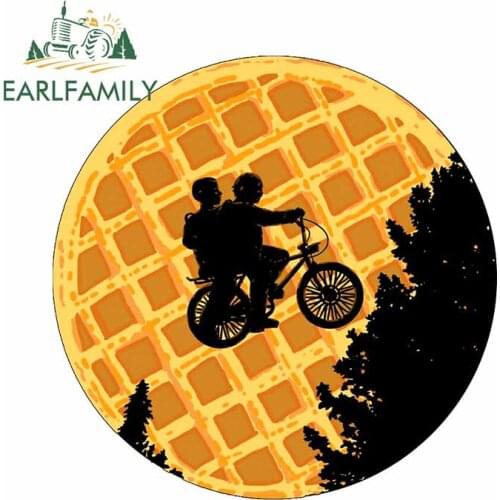 EARLFAMILY 13cm x 12.7cm For Stranger Things WAFFLE Motorcycle Car Stickers Fine Decal Vinyl Material Waterproof Decor