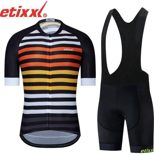 ETIIXXL 100% Polyester Breathable Cycling Jersey set MTB Bicycle Wear Racing Bike Clothing Cycling Sportswear Ropa Ciclismo