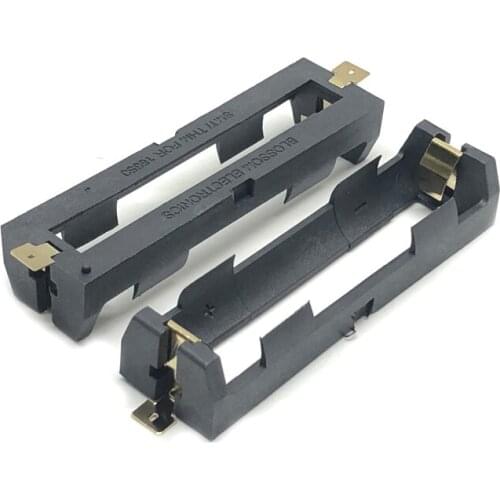 MasterFire 20pcs/lot Black 1 X 18650 Battery Holder Case SMD SMT Storage Box With Bronze Pins For 18650 Lithium Batteries