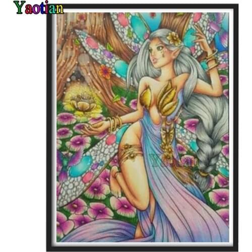 Cartoon fairy DIY Diamond 5d Rhinestones Painting Diamond Embroidery Elf Girl Cross Stitch diy square round drill Home Decor