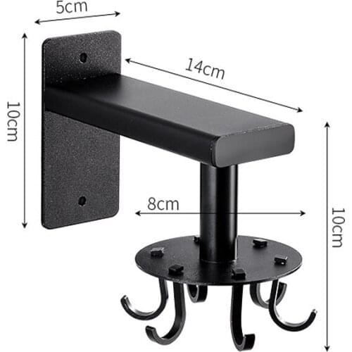 Kitchen Punch-Free 360 Rotating Kitchenware Holder Spatula Spoon Hook Storage Rack Wall-Mounted Retractable Alumimum Organizer