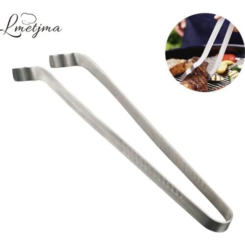 LMETJMA Stainless Steel BBQ Tongs Grill Tongs for BBQ Tweezers BBQ Long Tweezers Food Tongs Clip Kitchen Cooking Tools KC0147
